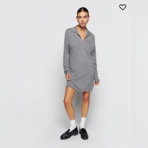 REFORMATION Doreen Cashmere Polo Dress, Size Medium